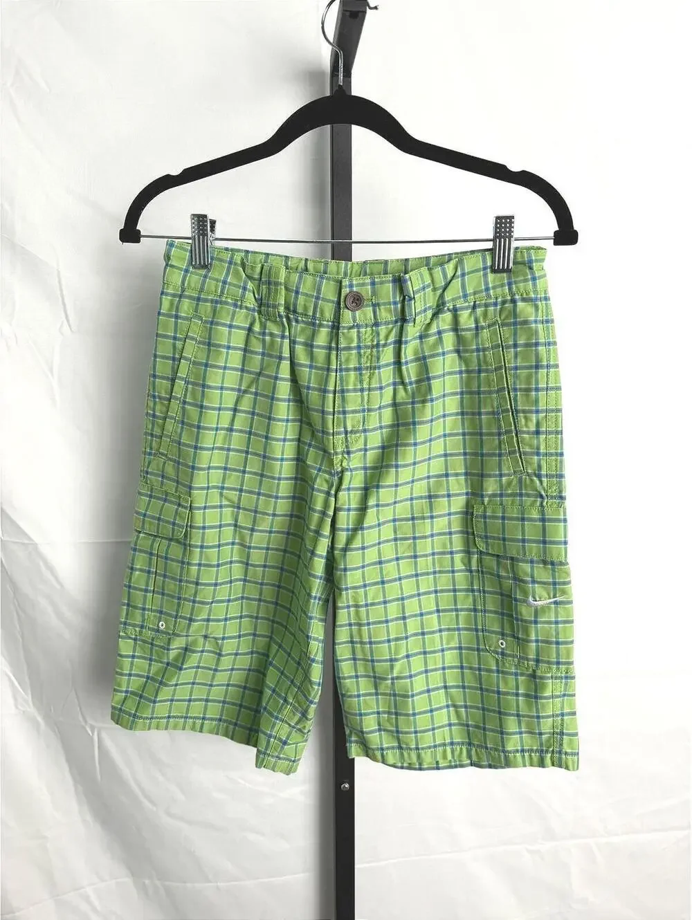Nike Boys 12-13 yearsGreen Checkered Cargo Shorts Boys
